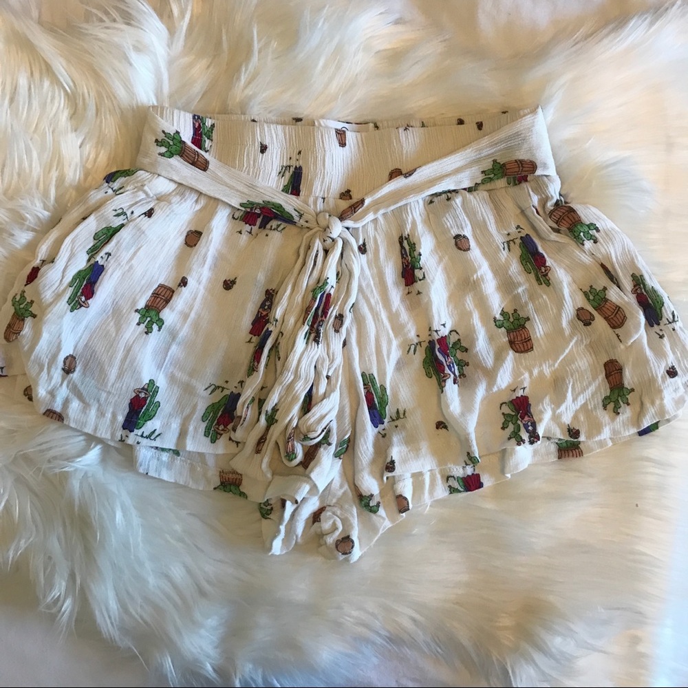 White patterned  LF soft shorts